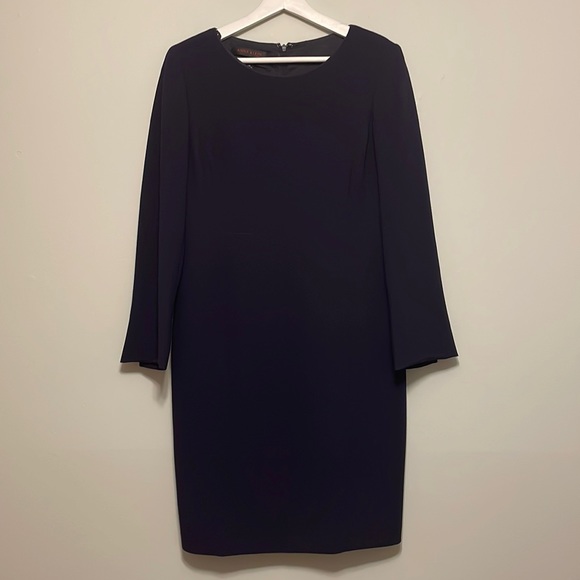 Anne Klein Navy Blue Dress Long Sleeve 